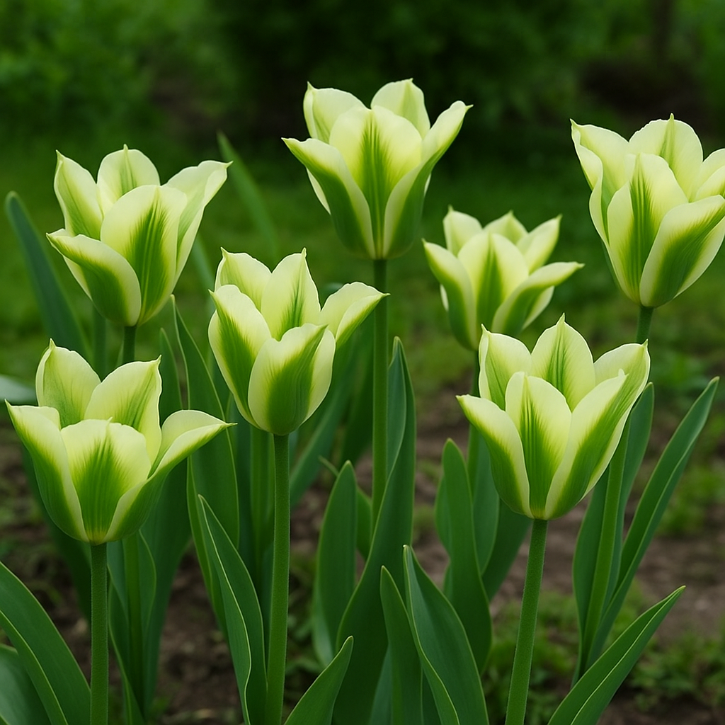 variedad de tulipanes exóticos Viridiflora